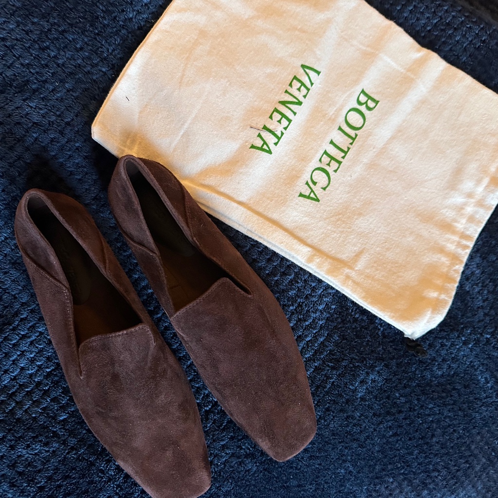Bottega Veneta Dark Brown Suede Slip-On Loafers